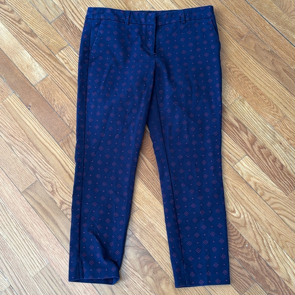 Dalia Navy with Pink Print Crop Pants